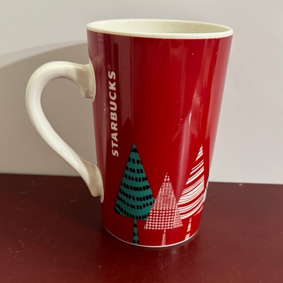 Starbucks Other - Starbucks 2017 Festive Red Mug with Tree Patterns